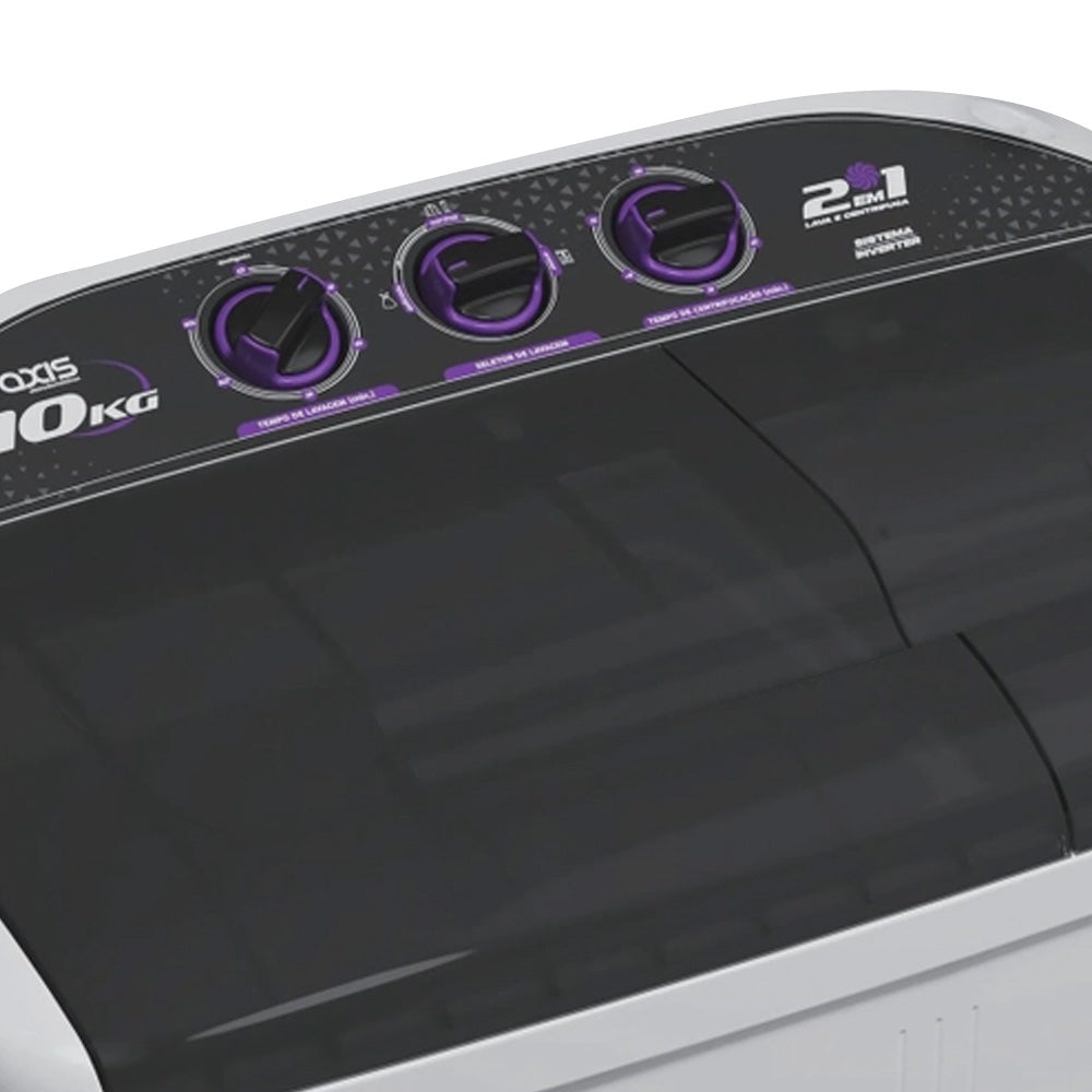 Máquina de Lavar Lavadora e Centrifuga 10kg 2 em 1 Branca Twin Tub 127v Praxis