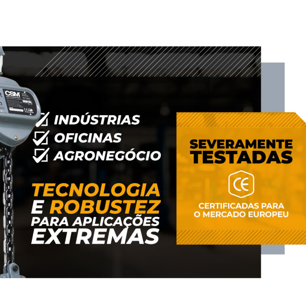 Talha Manual de Corrente 5 Toneladas Elevação 10 Metros CSM