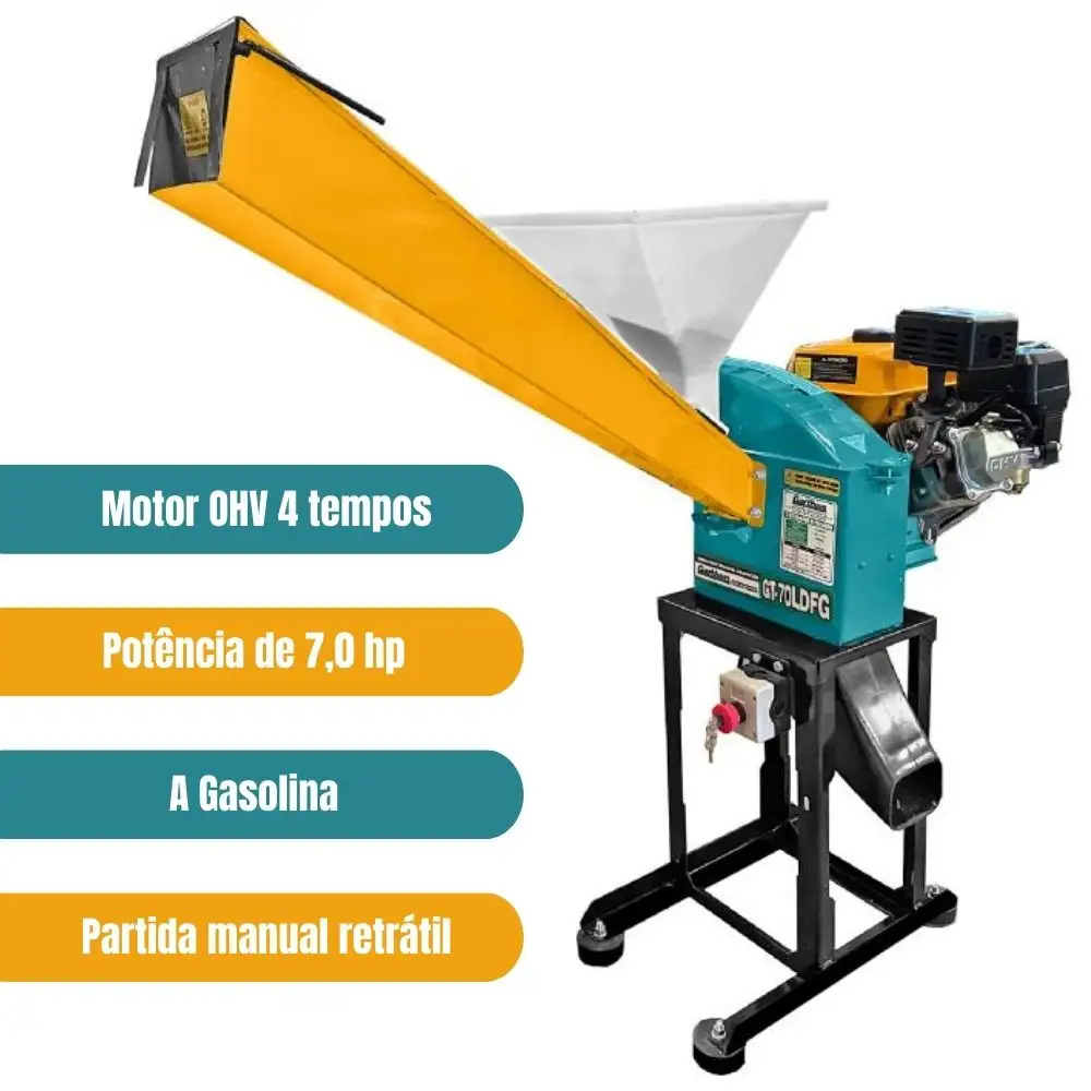 Triturador Forrageiro a Gasolina 7HP Partida Manual GT-70LDFG GARTHEN
