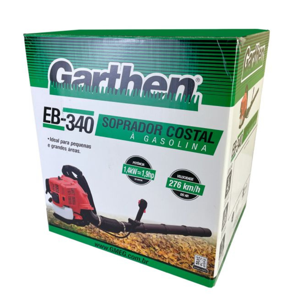 Soprador de Folhas Costal Gasolina Eb-340 Garthen 51,7CC 2T