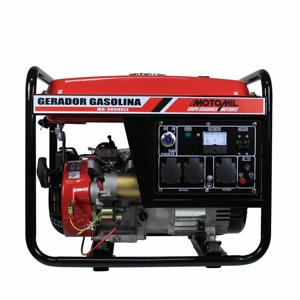 Gerador Gasolina Mono Partida Manual Mg-3000cl-1 Bivolt 7cv 2,8kva 60hz 115/230v Motomil