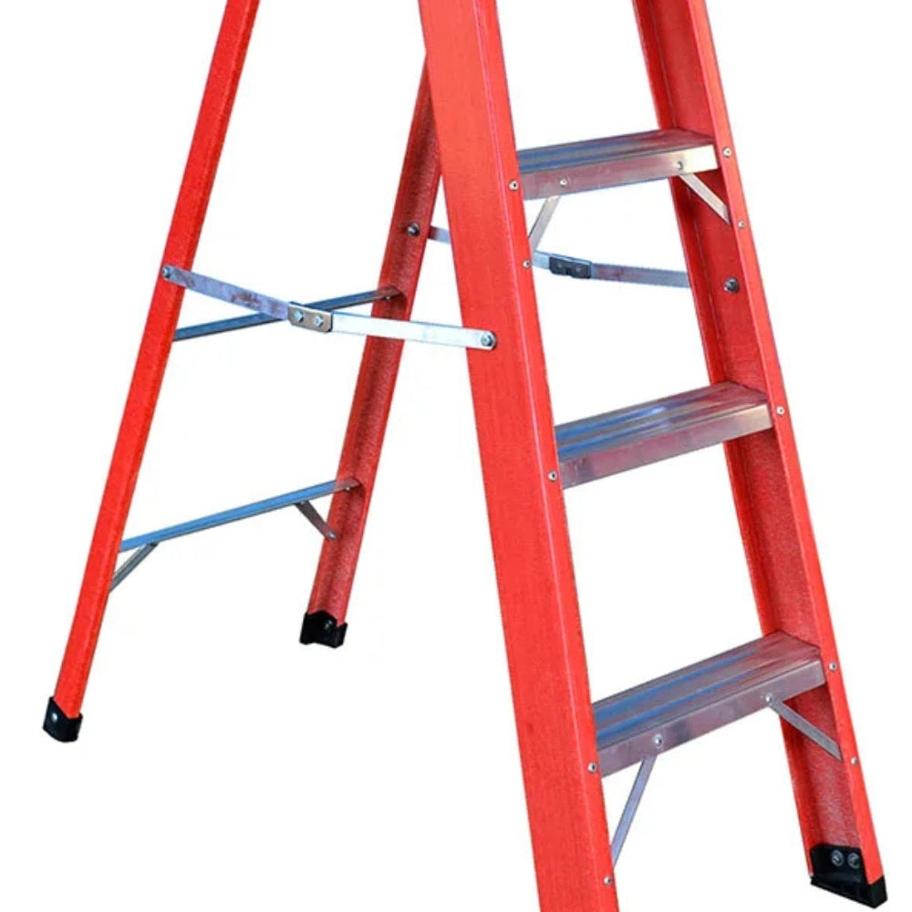 Escada de Aluminio e Fibra Simples Residencial 6 Degraus 1,8 Metros