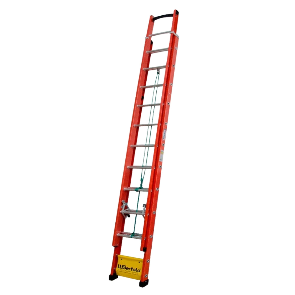 Escada Aluminio e Fibra de Vidro Extensível 6 Metros Profissional 19 Degraus com Catraca