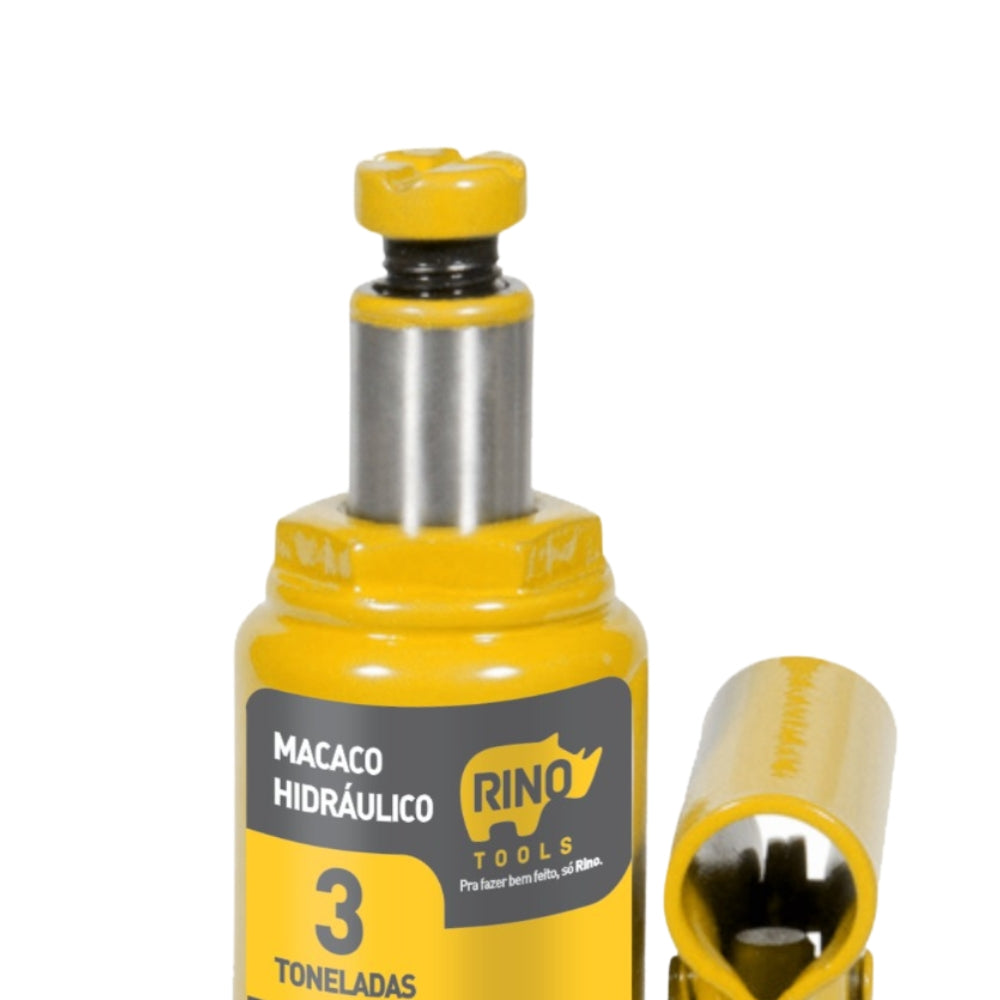 Macaco Hidraulico 3 Toneladas Tipo Garrafa Com Alavanca Rino Tools