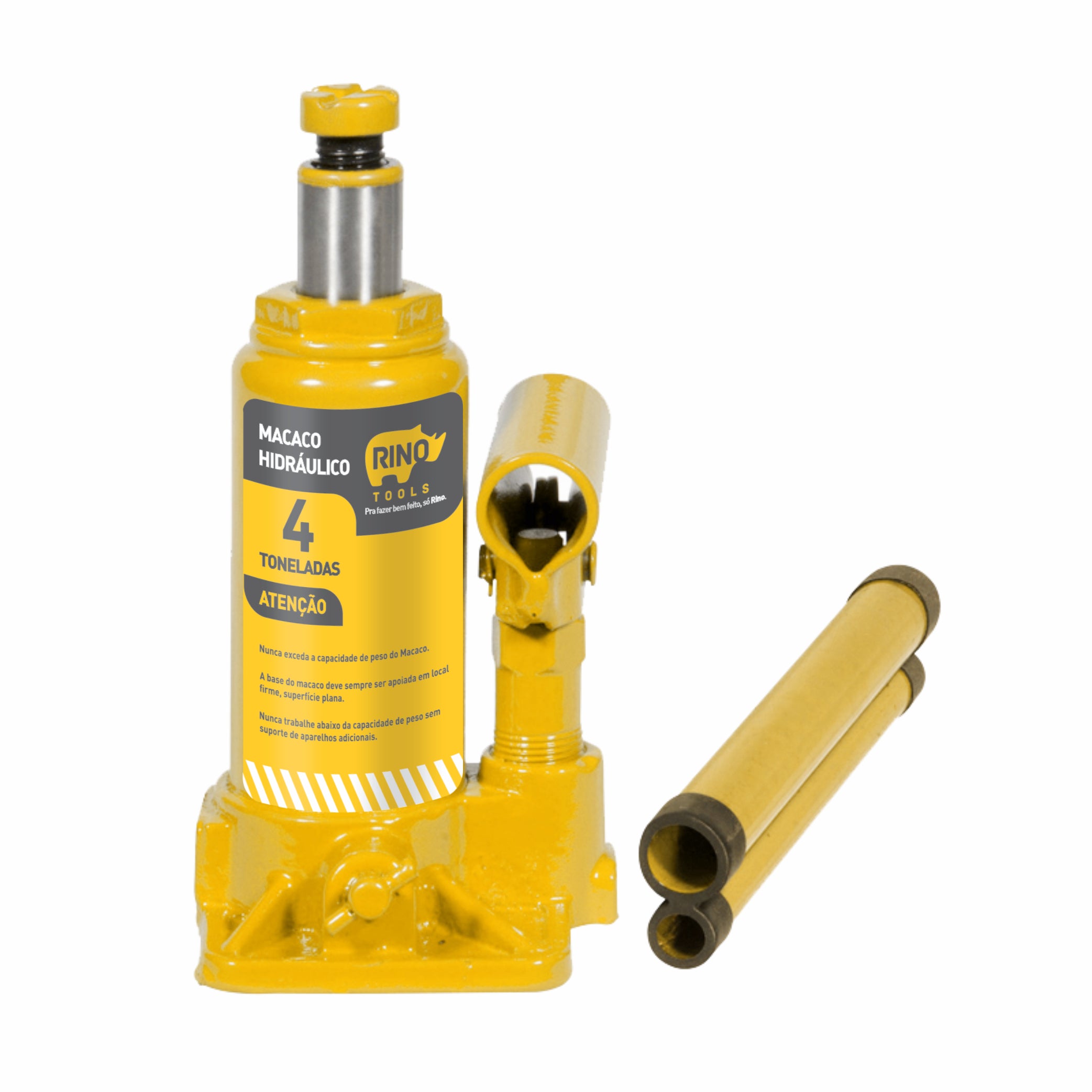 Macaco Hidráulico Tipo Garrafa 04 Toneladas Manual Rino
