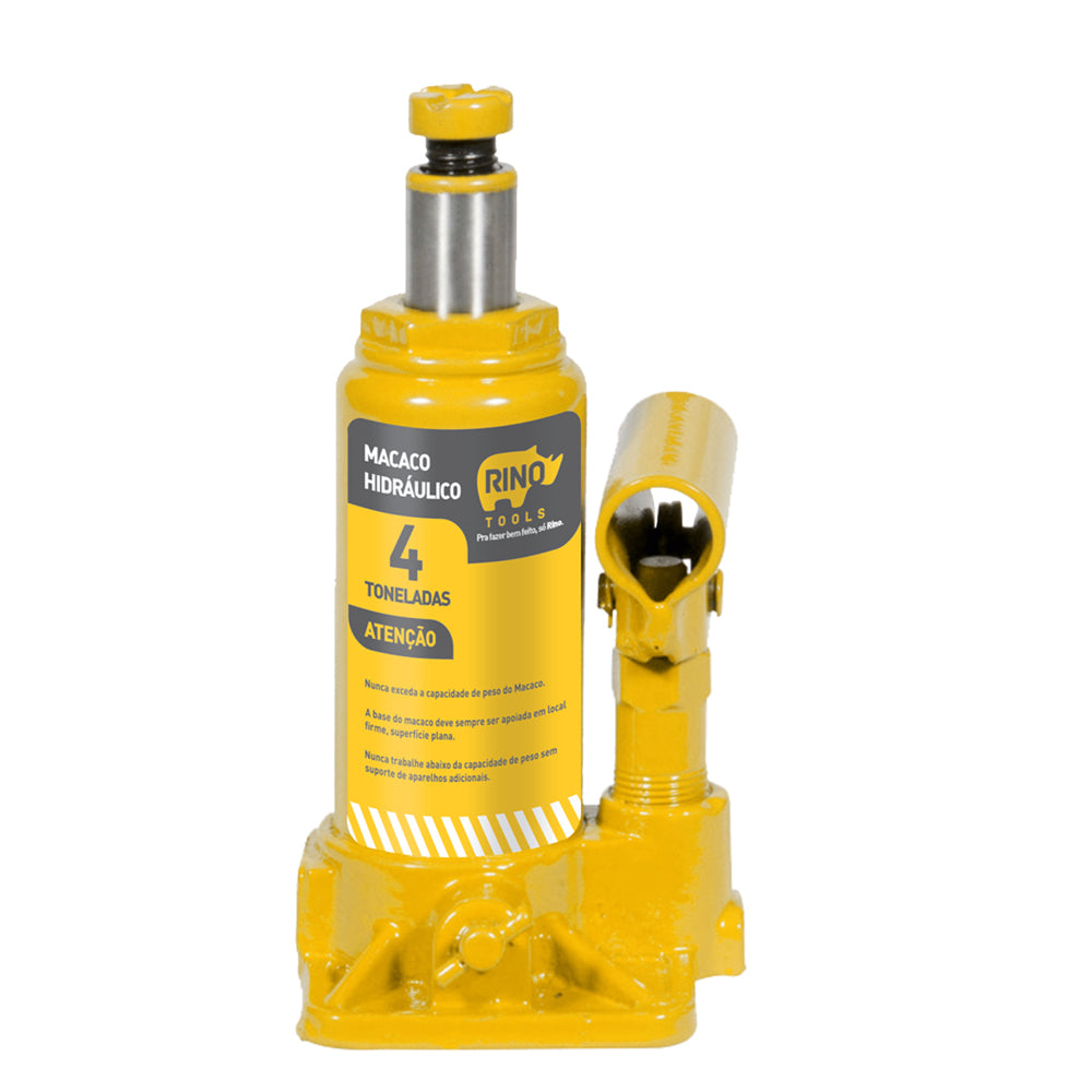 Macaco Hidráulico Tipo Garrafa 04 Toneladas Manual Rino
