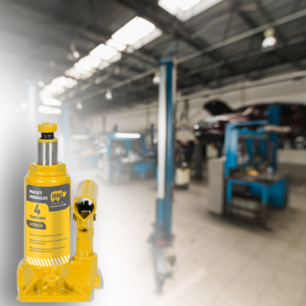 Macaco Hidráulico Tipo Garrafa 04 Toneladas Manual Rino