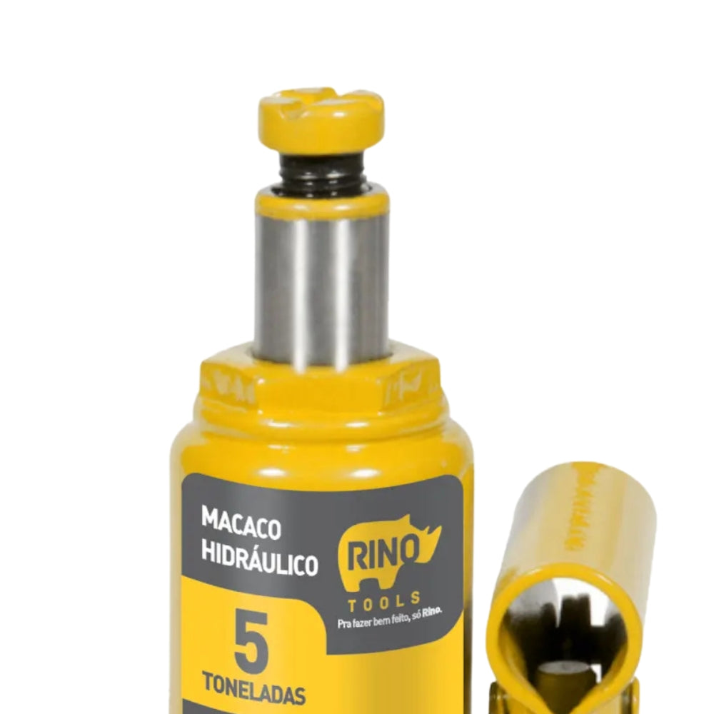Macaco Hidraulico 5 Toneladas Tipo Garrafa Com Alavanca Rino Tools
