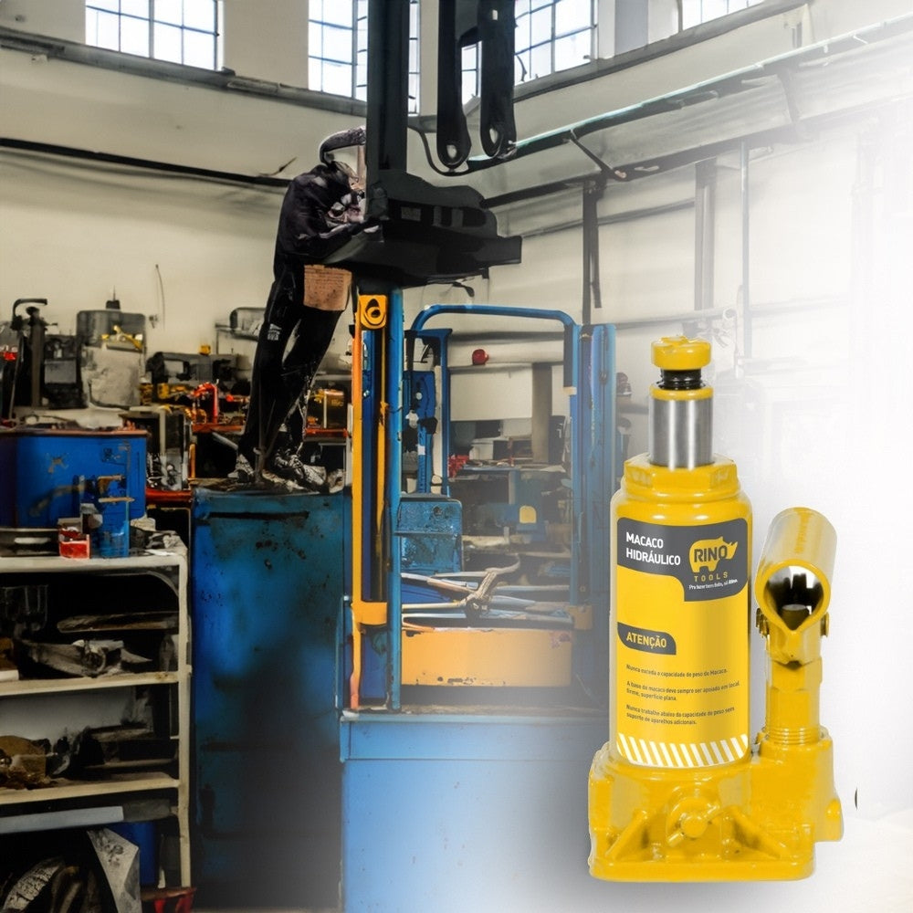 Macaco Hidráulica Tipo Garrafa 8 Toneladas Com Alavanca de Acionamento