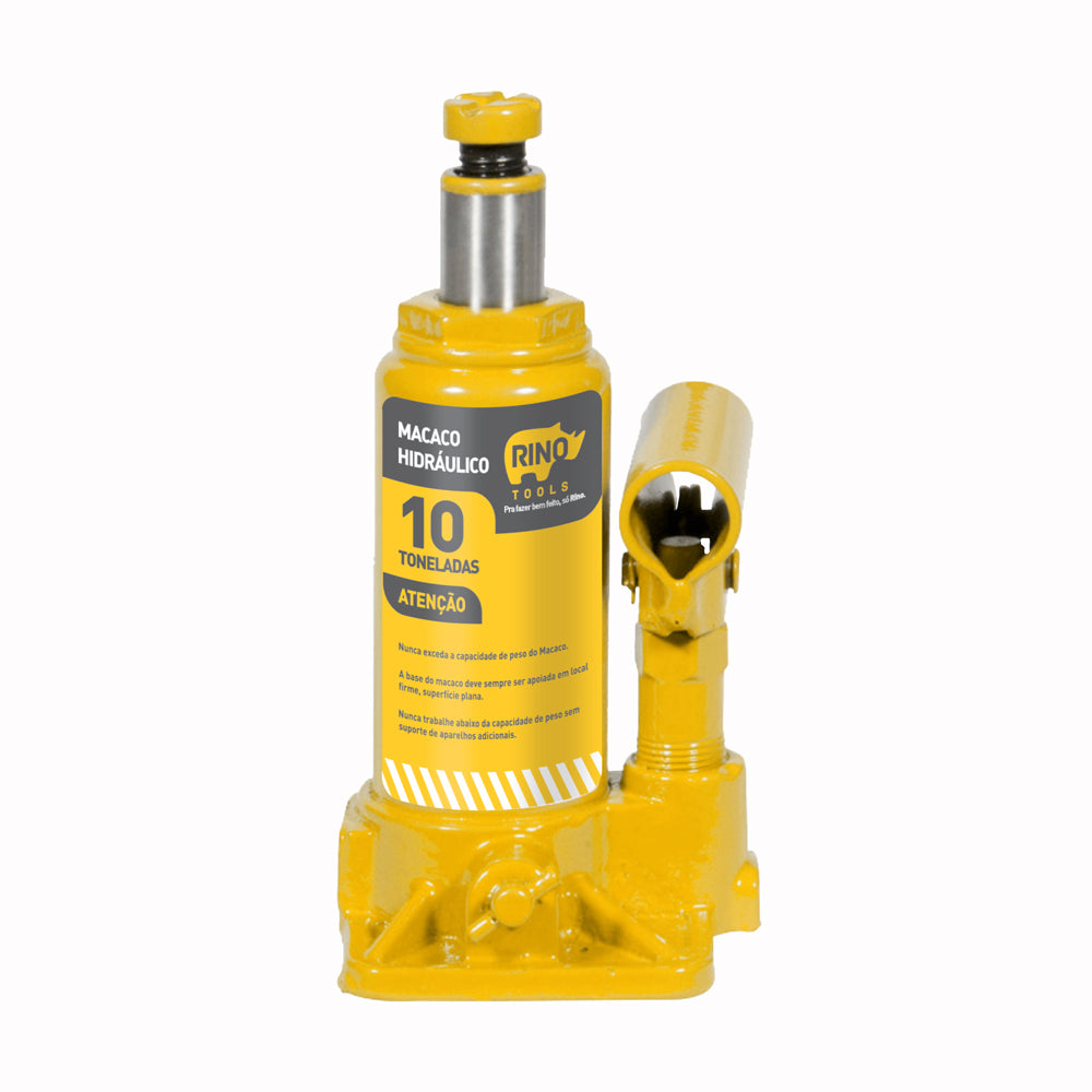 Macaco Hidráulico Tipo Garrafa 10 Toneladas Manual Rino