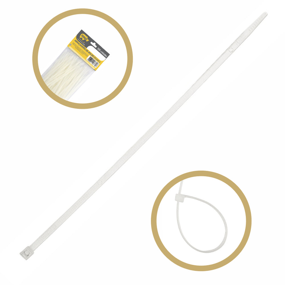 ABRAÇADEIRA PRESILHA 140X3,5MM BRANCA 100 UNIDADES