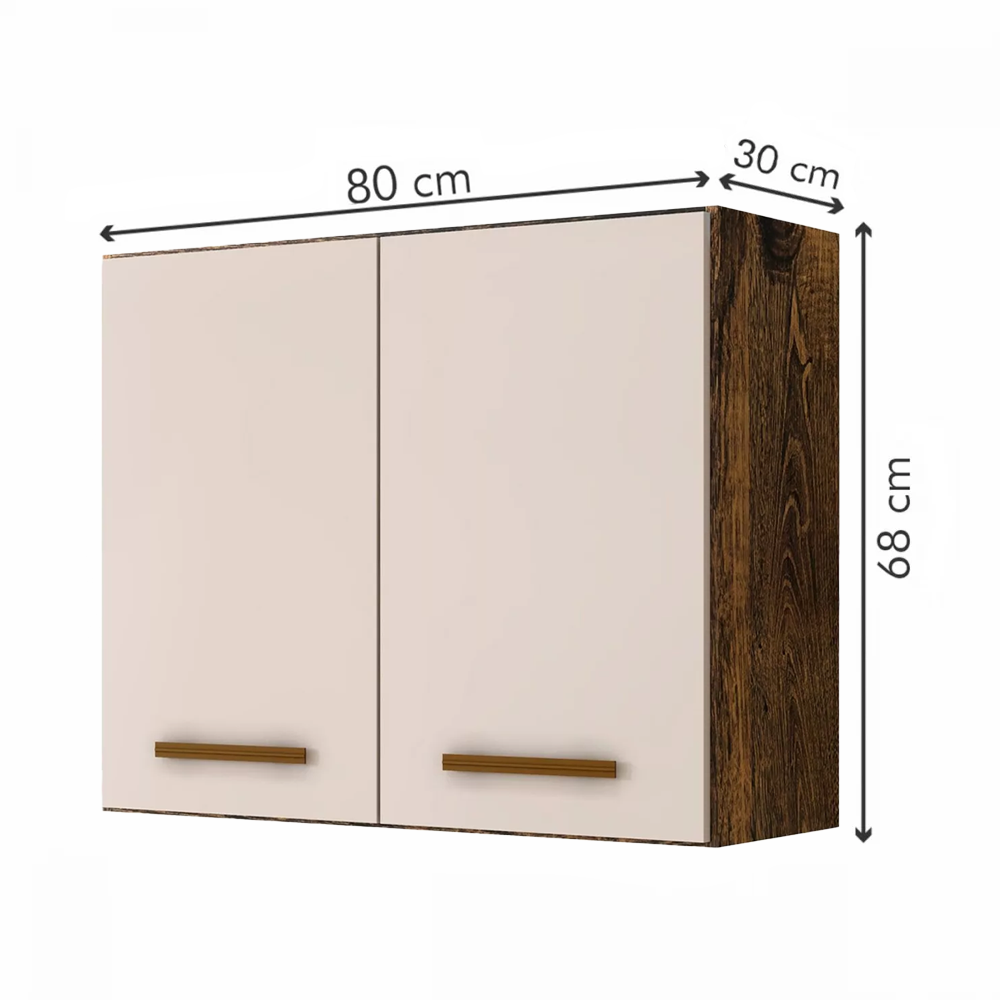 Armário Aéreo 2 Portas para Cozinha Valencia Ype/off White Kaiki