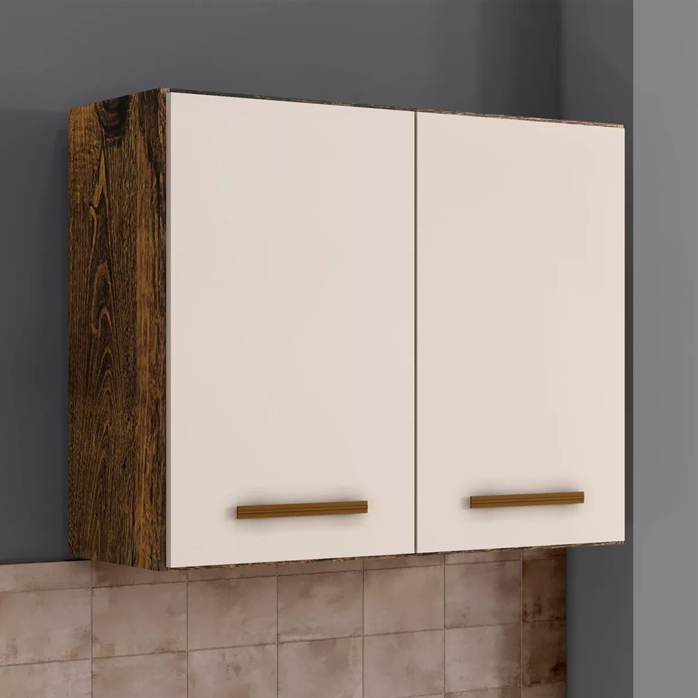 Armário Aéreo 2 Portas para Cozinha Valencia Ype/off White Kaiki