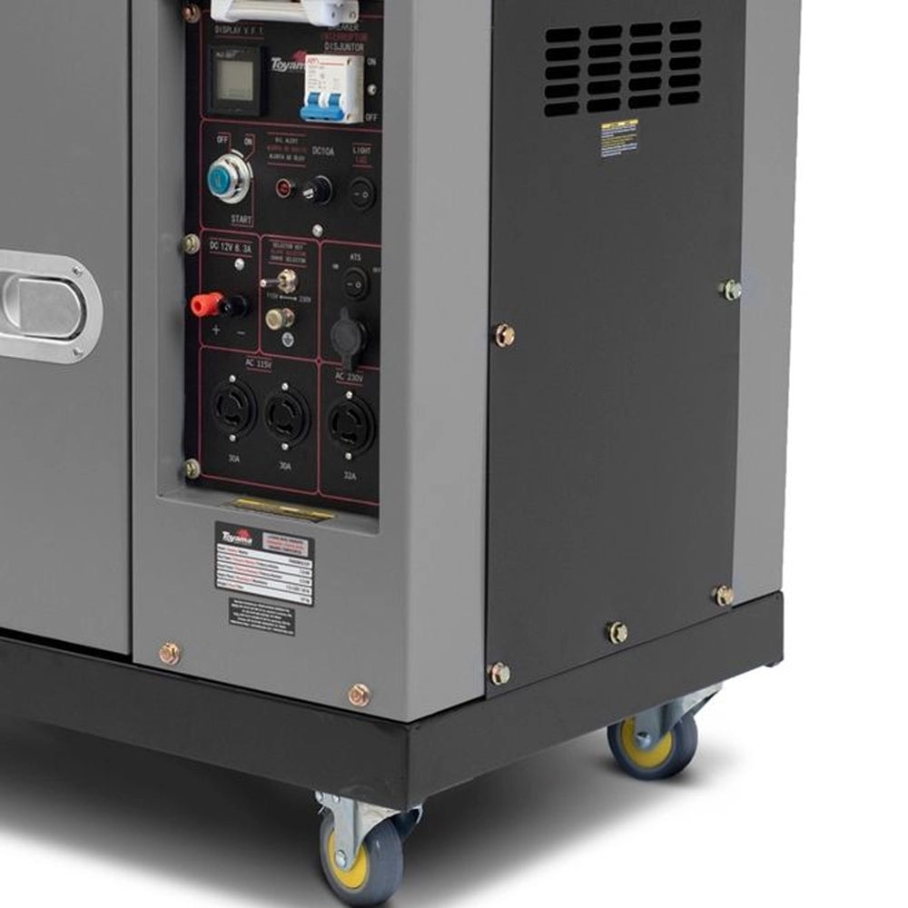 GERADOR ENERGIA A DIESEL TOYAMA TDG8500SLEXP AVR PARTIDA ELÉTRICA 7 KVA CABINADO MONOFASICO BIVOLT