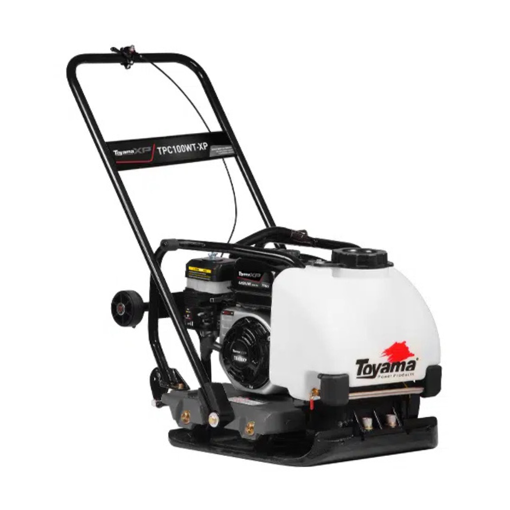Placa Vibratoria Compactadora A Gasolina Toyama TPC100WT-XP Motor TE65-XP Com Tanque De Agua