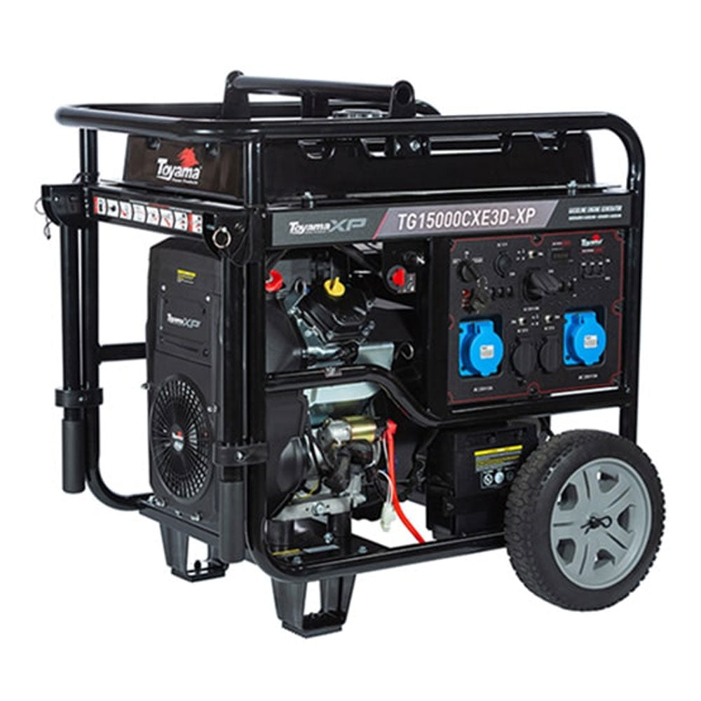 GERADOR DE ENERGIA GASOLINA 17KVA TRIFÁSICO 220V TOYAMA TG15000CXE3D-XP PARTIDA ELÉTRICA