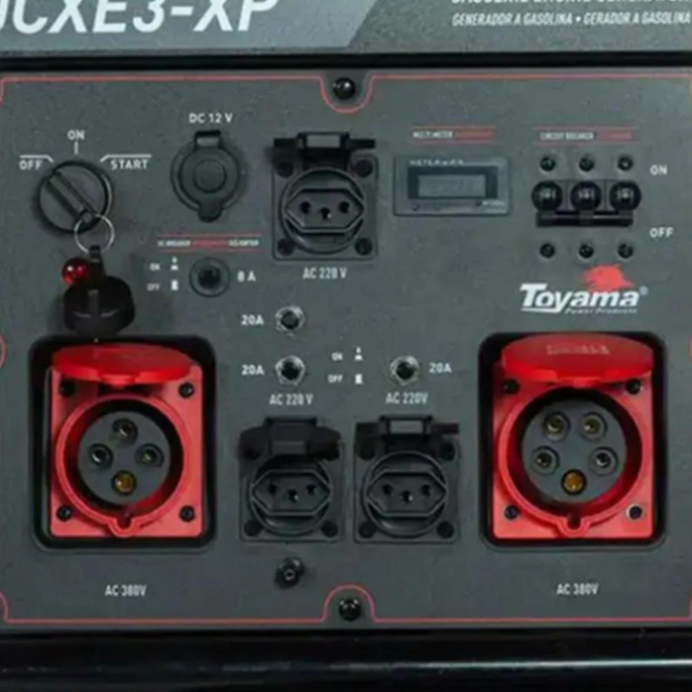 GERADOR DE ENERGIA GASOLINA 17KVA TRIFÁSICO 380V TOYAMA TG15000CXE3-XP PARTIDA ELÉTRICA