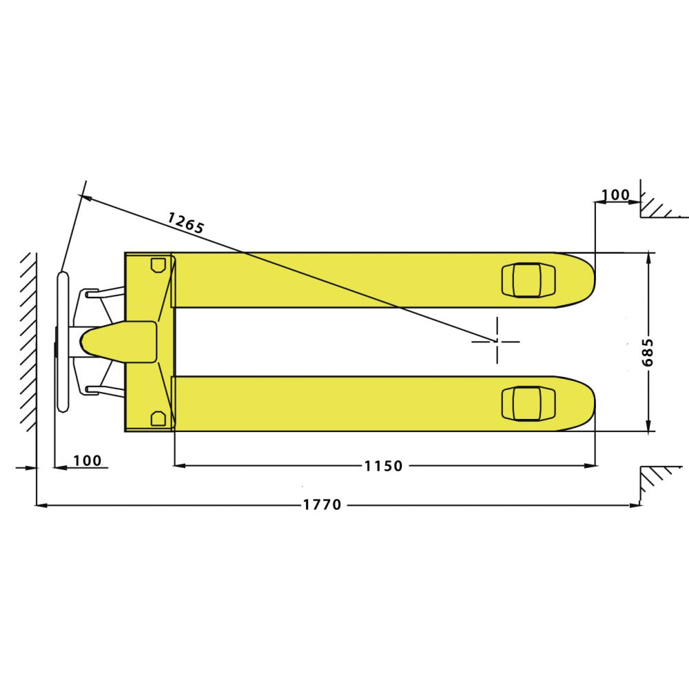 Paleteira Transpallet Manual Mtp 2.0Ton X 685 Tandem Roda Nylon V2 Menegotti
