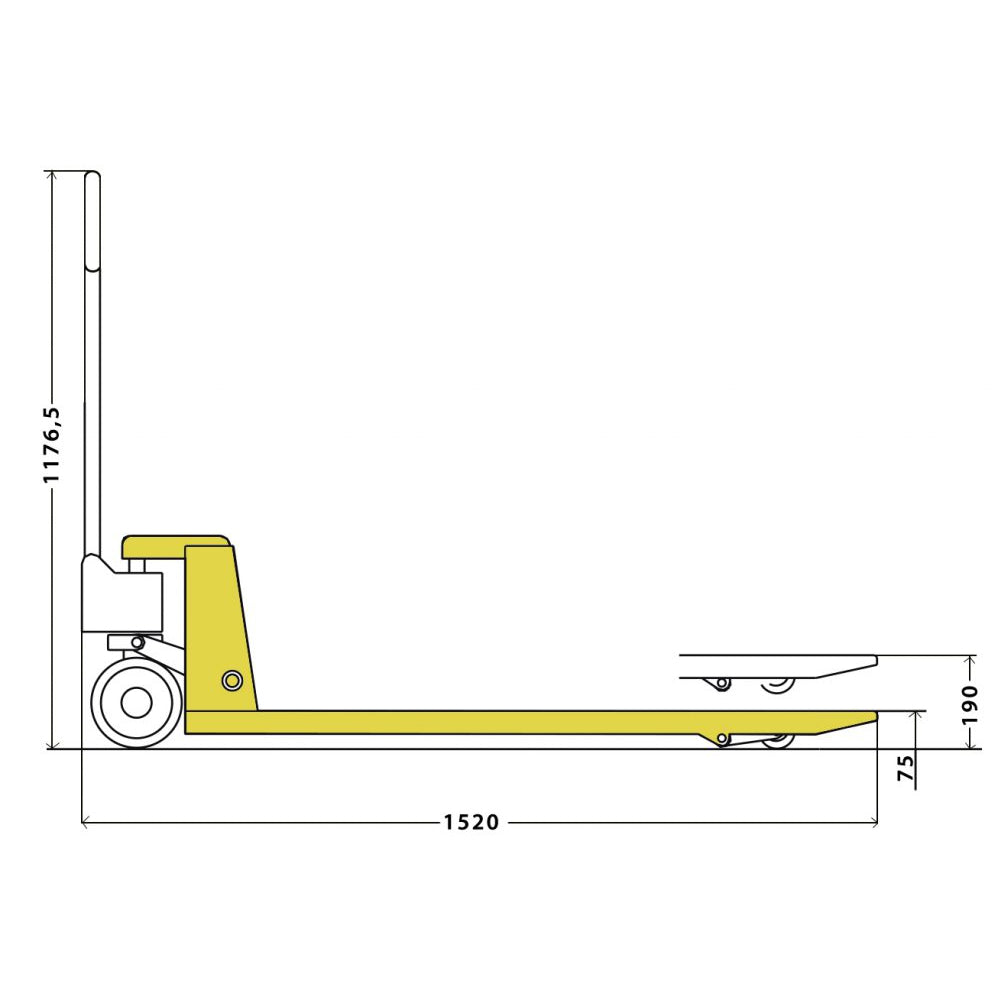 Paleteira Transpallet Manual Mtp 2.0Ton X 685 Tandem Roda Nylon V2 Menegotti