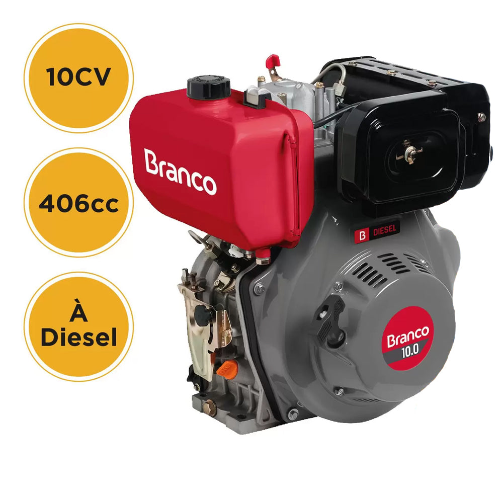 MOTOR À DIESEL 10CV 4 TEMPOS PARTIDA ELÉTRICA BD 10.0 EIXO BRANCO