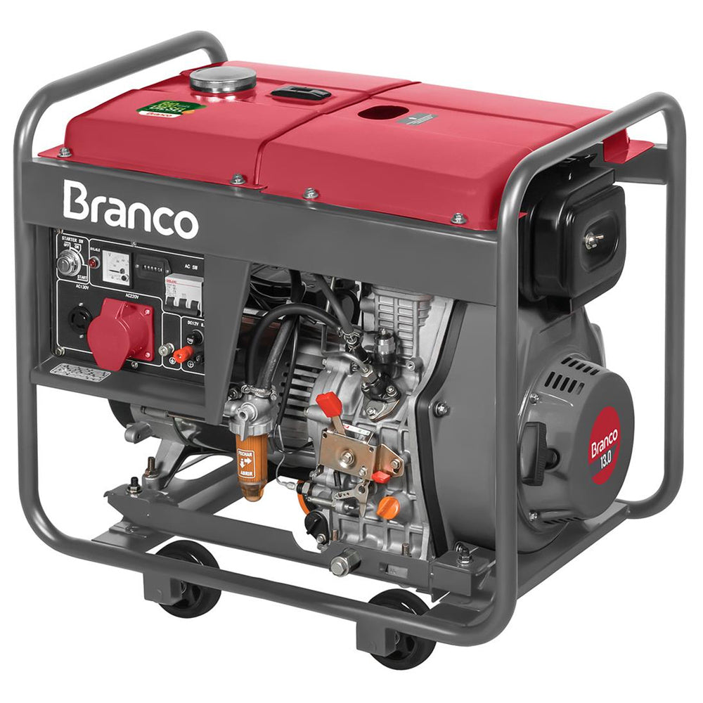 GERADOR DE ENERGIA BD8000E3 A DIESEL 380V 8KVA PARTIDA ELÉTRICA BRANCO MOTORES