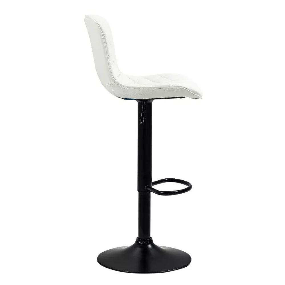 Kit 2 Banquetas Alta para Cozinha Base Preta Giratória Luxo Estofada Pu Bs80 Branca Best