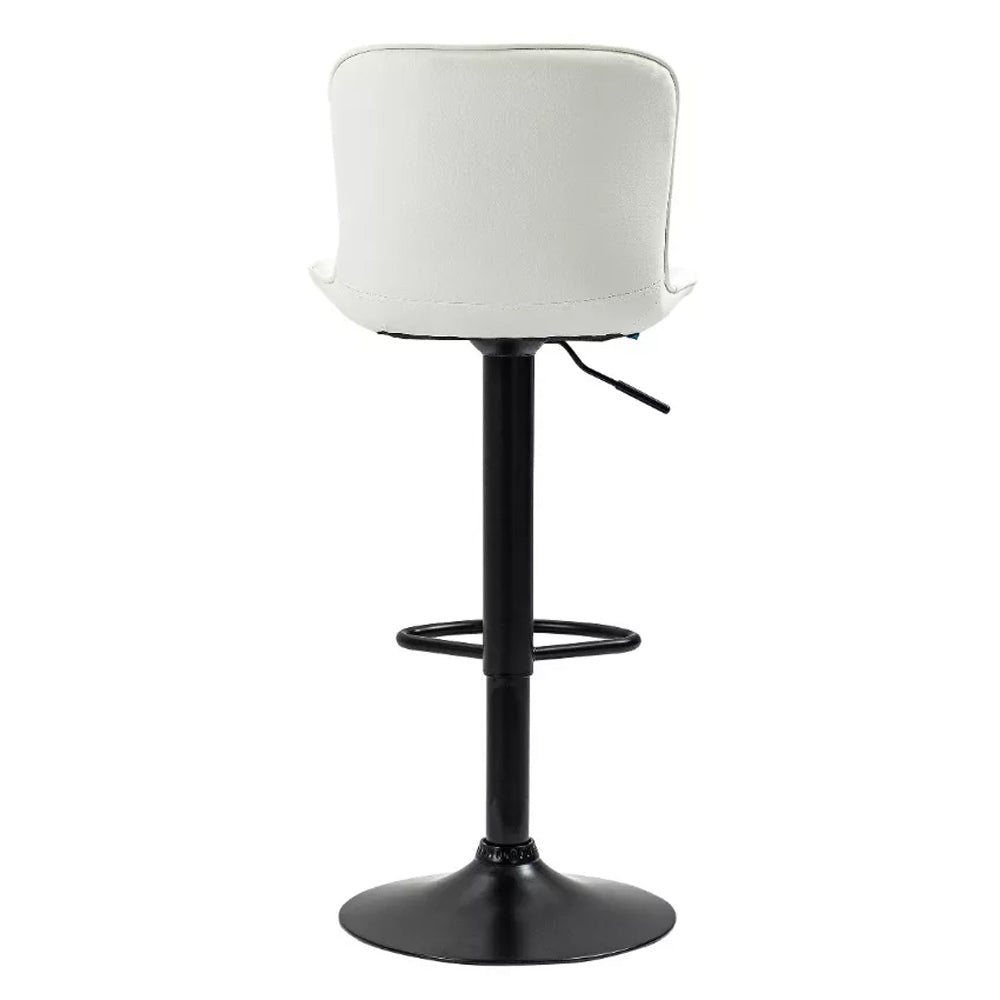 Kit 2 Banquetas Alta para Cozinha Base Preta Giratória Luxo Estofada Pu Bs80 Branca Best