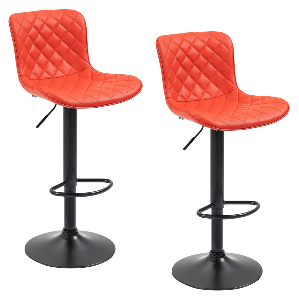 Kit 2 Banquetas Alta para Cozinha Base Preta Giratória Luxo Estofada Pu Bs80 Vermelha Best