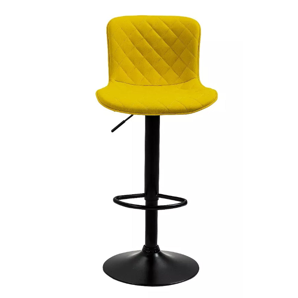 Kit 2 Banquetas Alta para Cozinha Base Preta Giratória Luxo Estofada Pu Bs80 Amarela Best