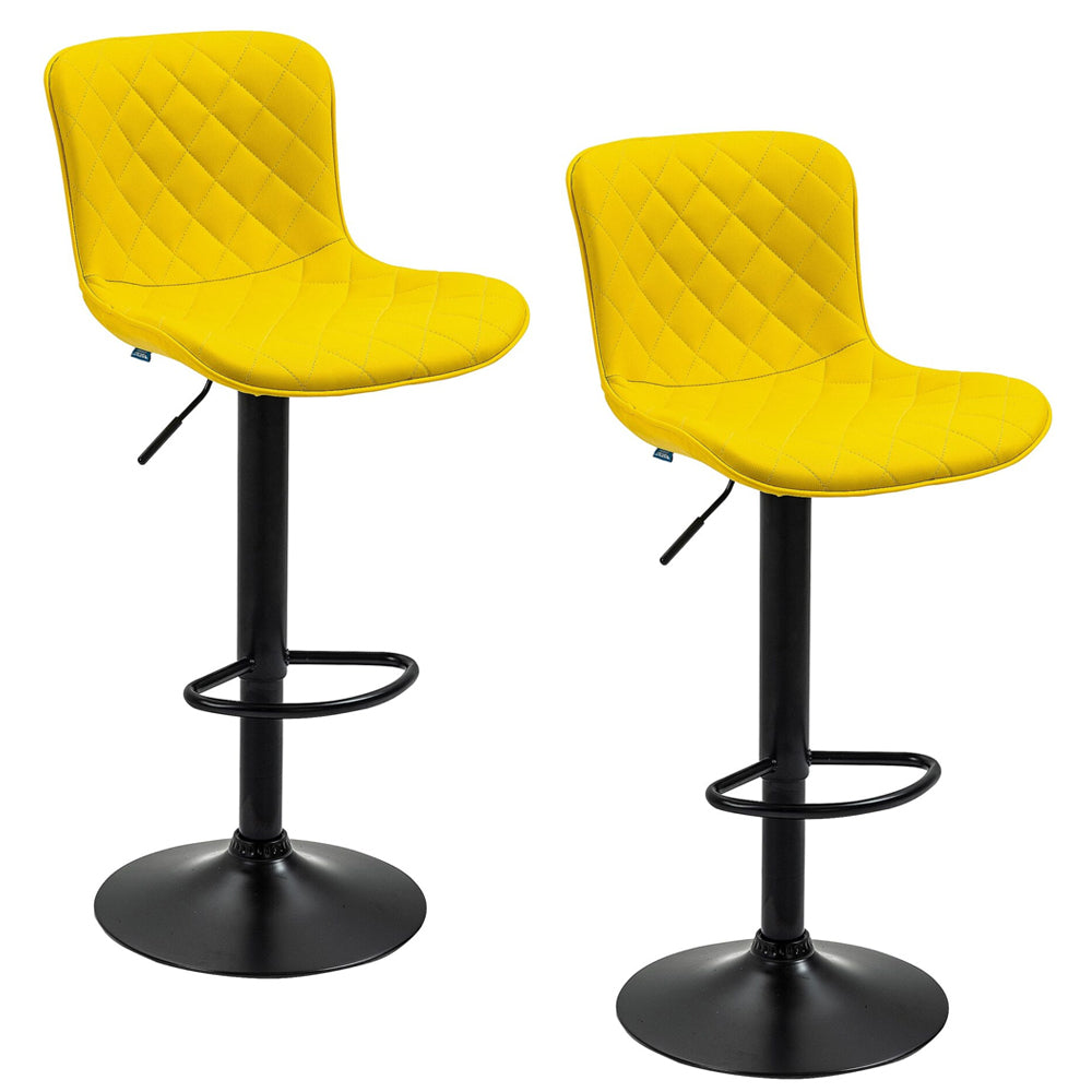 Kit 2 Banquetas Alta para Cozinha Base Preta Giratória Luxo Estofada Pu Bs80 Cinza Best