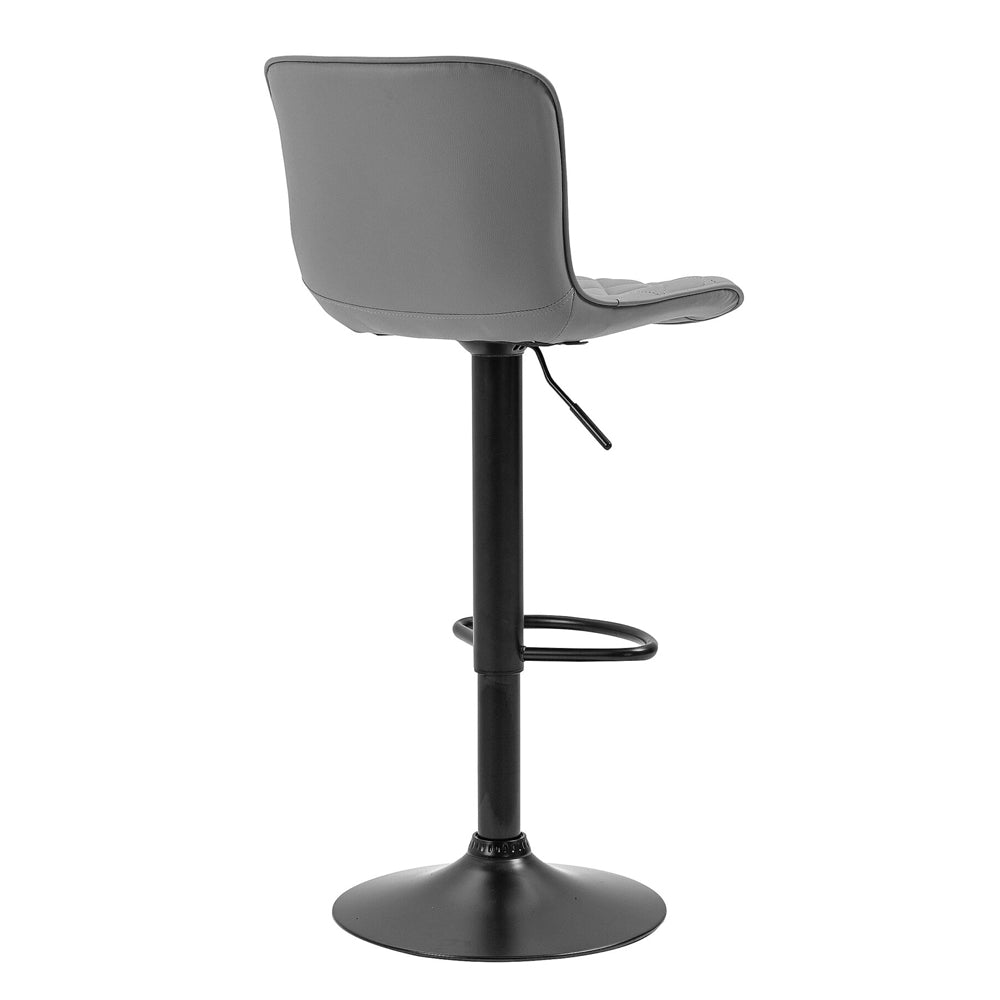 Kit 2 Banquetas Alta para Cozinha Base Preta Giratória Luxo Estofada Pu Bs80 Cinza Best