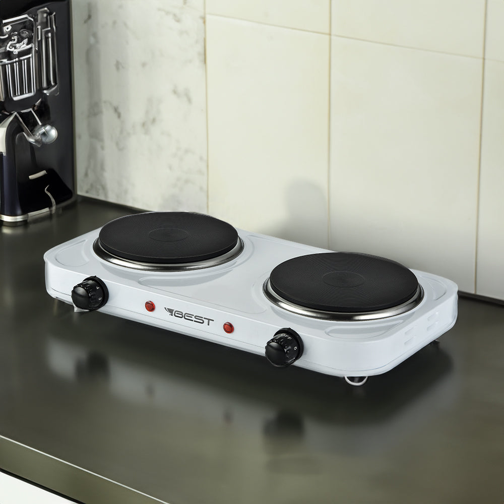 Fogão Portátil de Mesa Eletrico 2 Boca Ad-s201 2000w 220v Branco Best