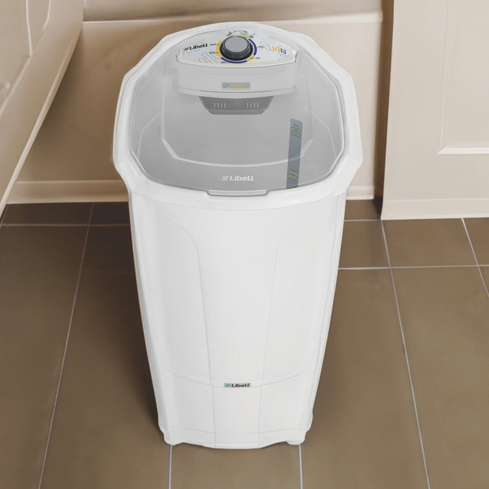 Tanquinho Lavadora 450W Semi Automático 14Kg Com 5 Programas 110V Libell Branco