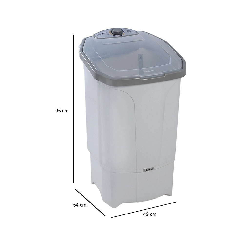 Tanquinho Lavadora 450W Semi Automático 20,5Kg Com 5 Programas 110V Libell Branco