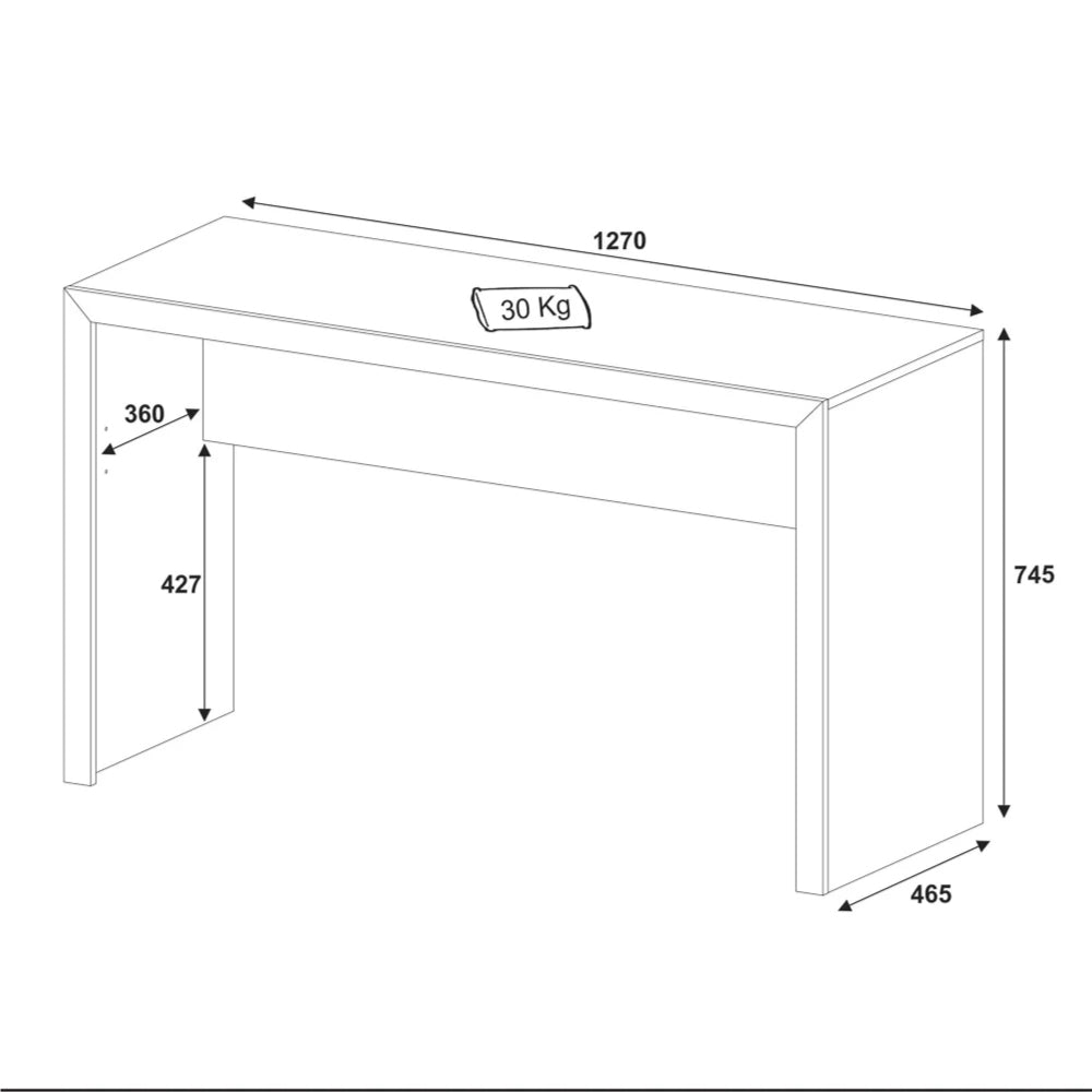 Mesa de Escritório Escrivaninha Para Computador 127cm Tecnomobili