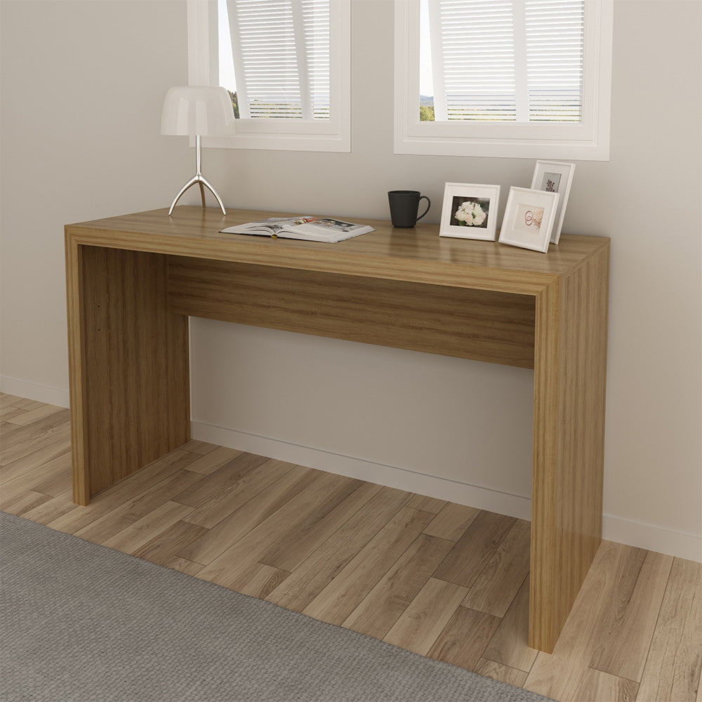 Mesa de Escritório Escrivaninha Para Computador 127cm Tecnomobili Cor Amêndoa
