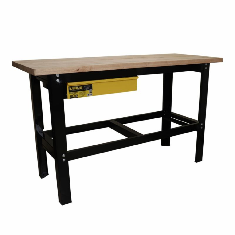 Bancada Multiuso para Oficina LYNUS 1,5m x 60cm Preta com 1 Gaveta BML-1500