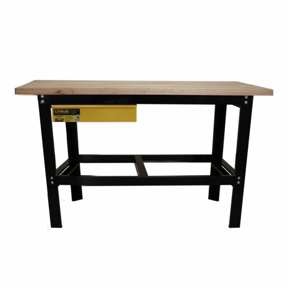 Bancada Multiuso para Oficina LYNUS 1,5m x 60cm Preta com 1 Gaveta BML-1500