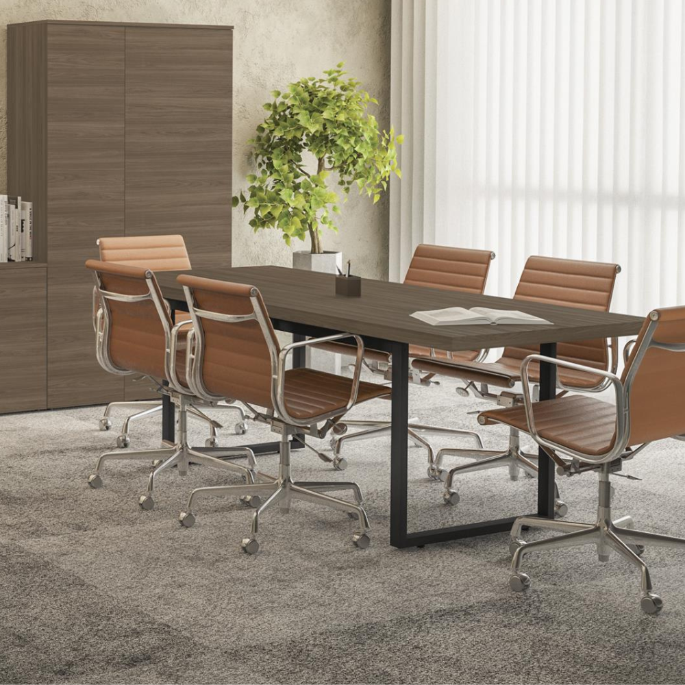 Mesa De Reunioes Para Escritório 2,20 Mt Carvalho Munique F220 - Kappesberg