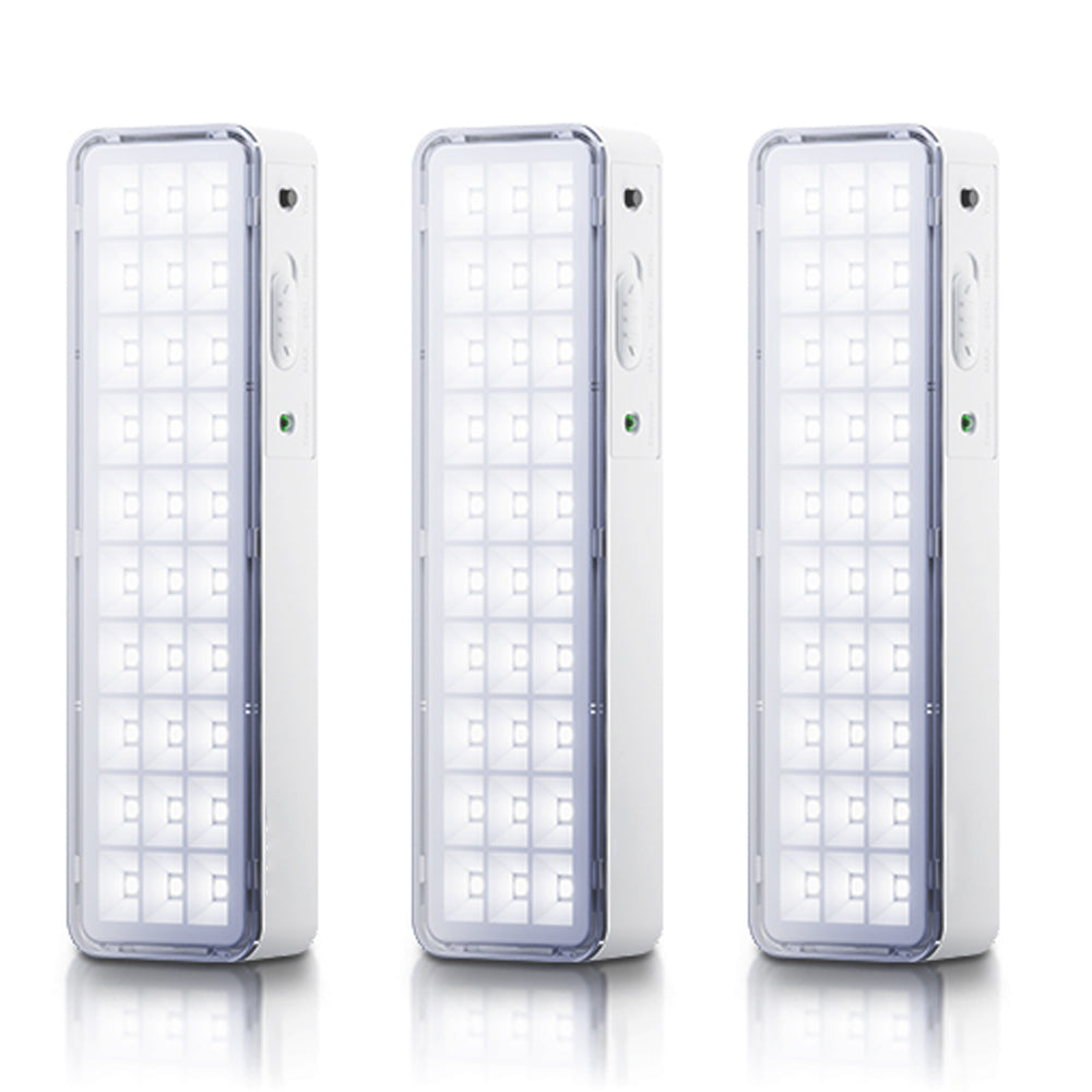 Kit 03 Luminárias de Emergência Led Intelbrás Autônoma Lea 31 com 30 Leds Branco Bivolt