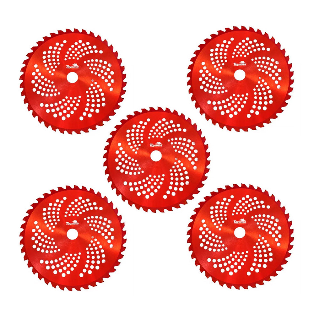 KIT 05 LÂMINAS PARA ROÇADEIRA CIRCULAR 40 DENTES VIDEA TOYAMA 255×25,4×2,0MM VERMELHA