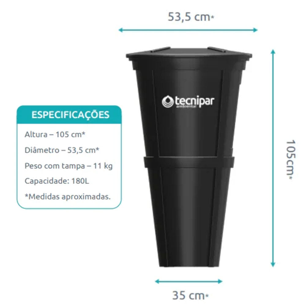 Kit Fossa Séptica Biodigestor Esgoto 750 Litros com Leito de Secagem 180 Litros Tecnipar