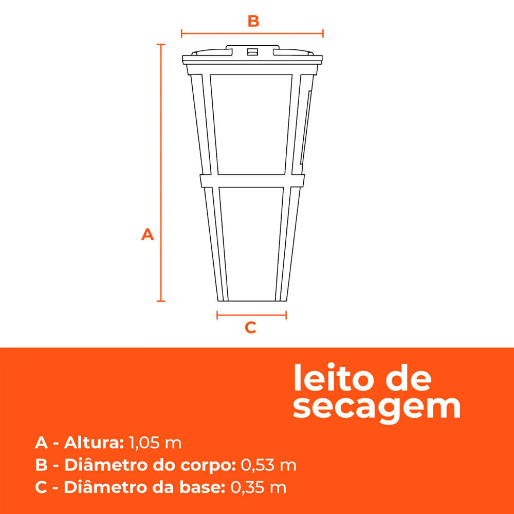 Leito de Secagem Biodigestor Fossa Septica 180 Litros Tecnipar