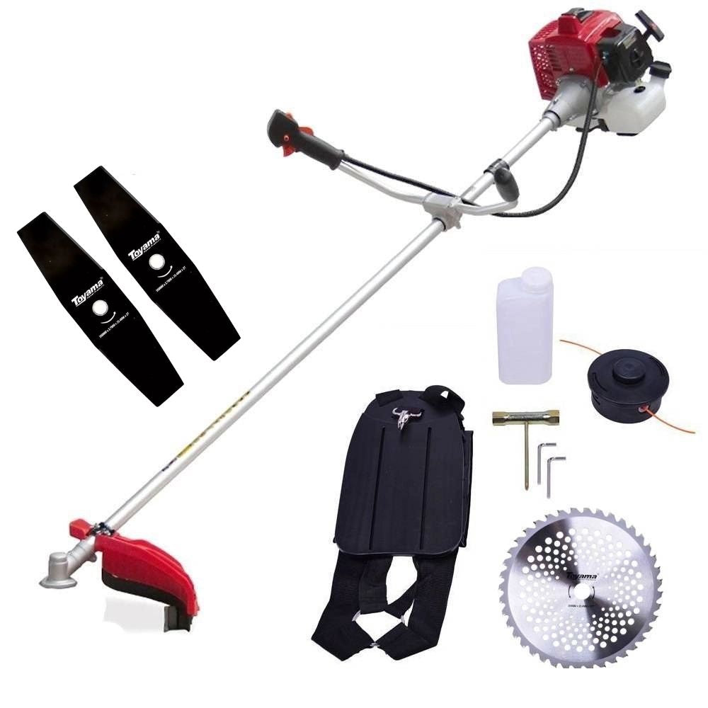 ROÇADEIRA LATERAL A GASOLINA TOYAMA TBC63 3.5CV 2T 63.3CC COM CARRETEL DE NYLON E 3 LÂMINAS