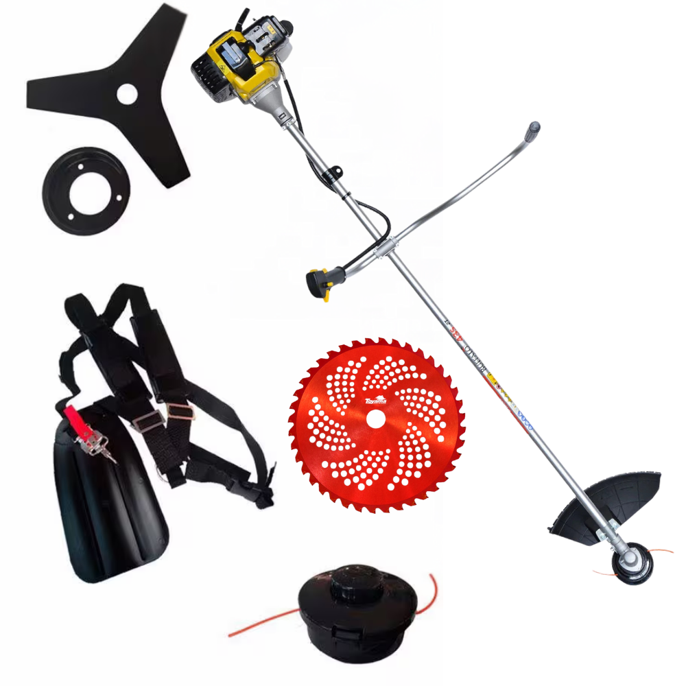 ROÇADEIRA A GASOLINA BUFFALO BF 33SB 1,2HP PARTIDA MANUAL 2T COM 1 LÂMINA EXTRA VIDEA CIRCULAR 40 DENTES