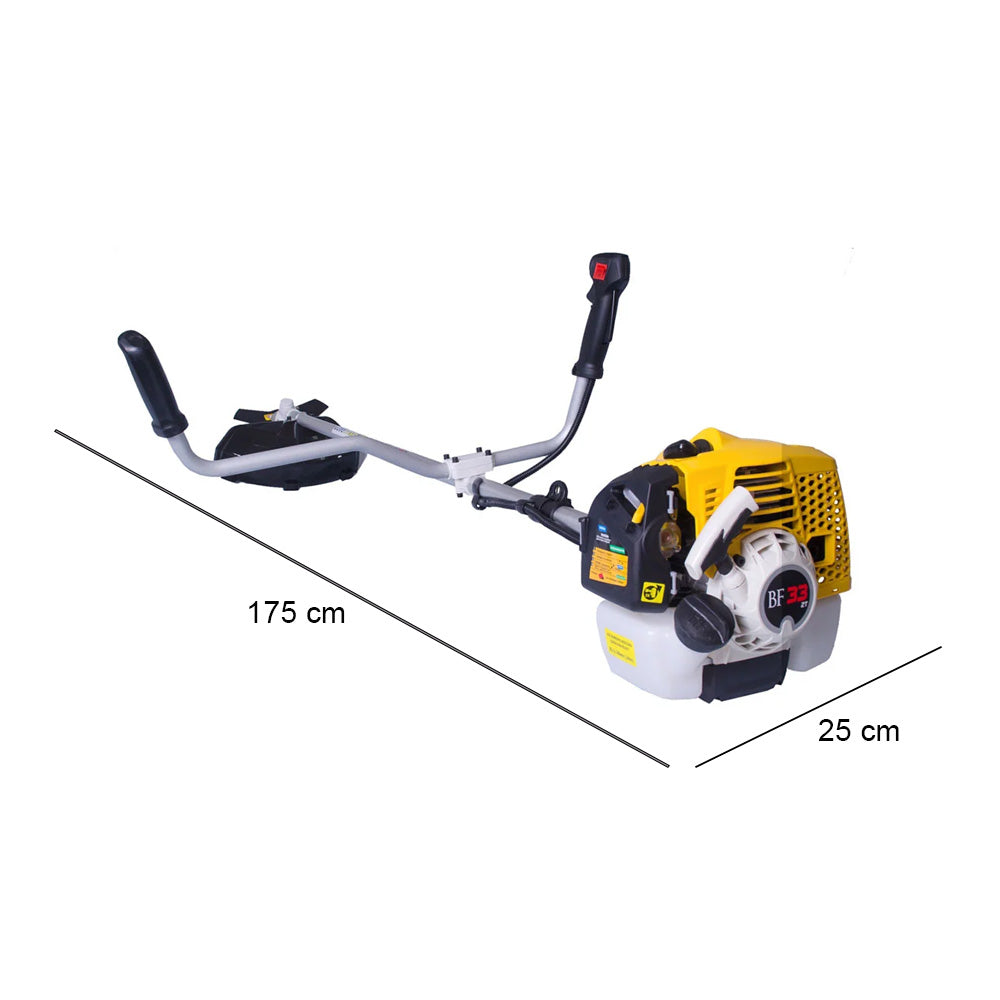 ROÇADEIRA A GASOLINA BUFFALO BF 33SB 1,2HP PARTIDA MANUAL 2T COM 1 LÂMINA EXTRA VIDEA CIRCULAR 40 DENTES