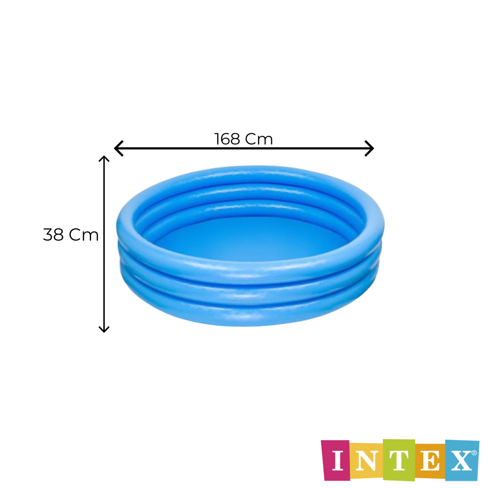 Piscina Infantil Inflável Redonda 581 Litros Intex Com Inflador Fole de Pé Grande