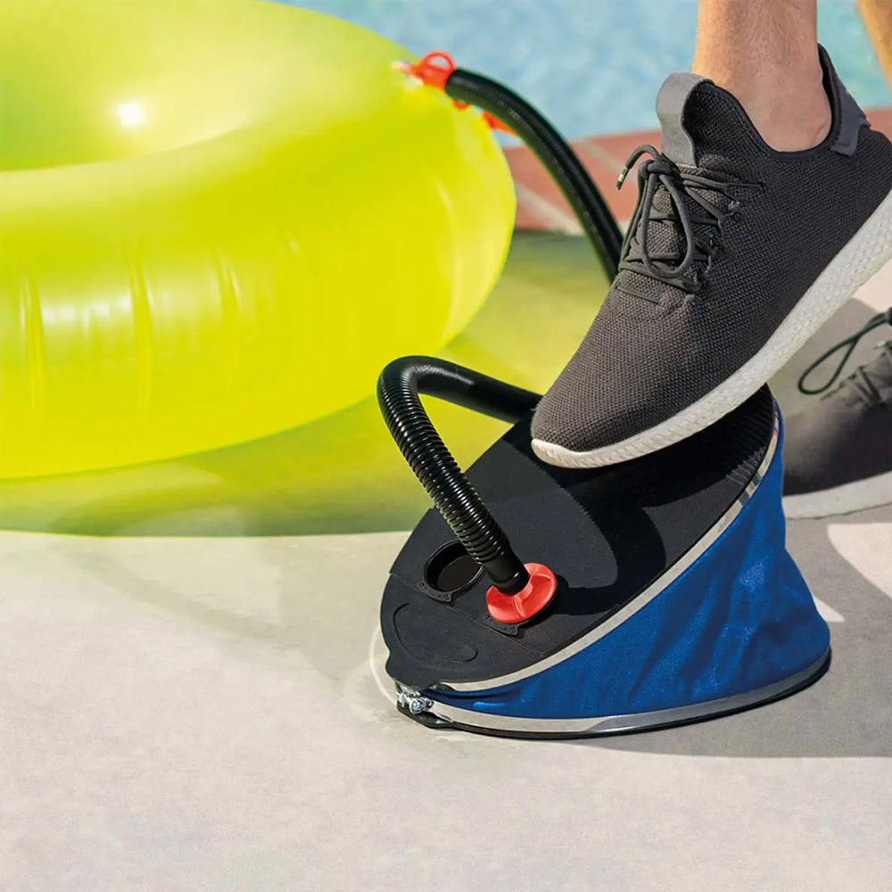 Piscina Infantil Inflável Arco Iris Tobogã 227 Litros Com Fole de Pé Inflador Grande Intex