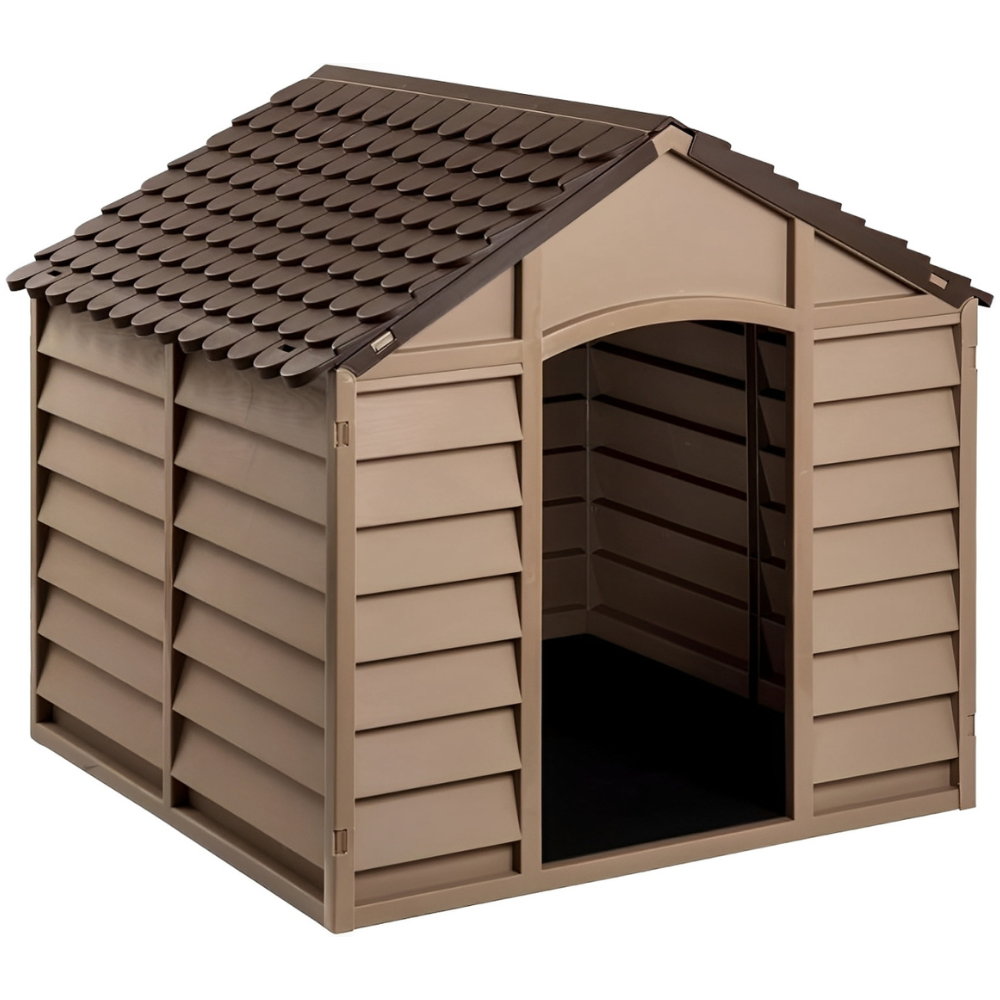 Casinha Casa Cachorro Cães Grande Plástico Proteção UV 71x71x68cm - Marrom Starplast