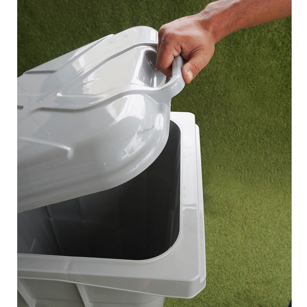 LIXEIRA GRANDE COLETORA 90 LITROS COM PEDAL RODAS E ALÇA